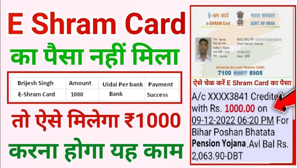 E Shram Card ₹1000 Payment आ गई! अभी ऐसे चेक करें लिस्ट में नाम, नहीं तो रह जाएगा पैसा अधूरा!