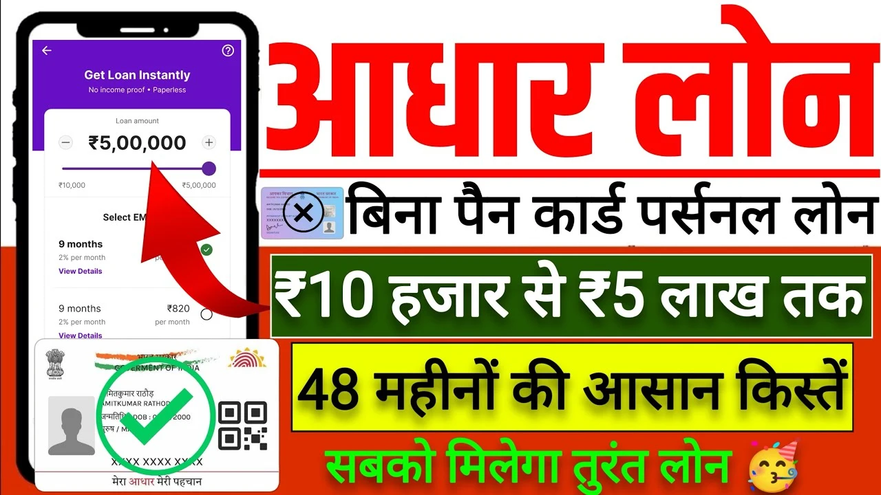 सिर्फ आधार कार्ड से पाएं ₹10,000 से ₹5 लाख तक लोन, आसान किस्तों में चुकाएं – Aadhar Card Se Loan 2025