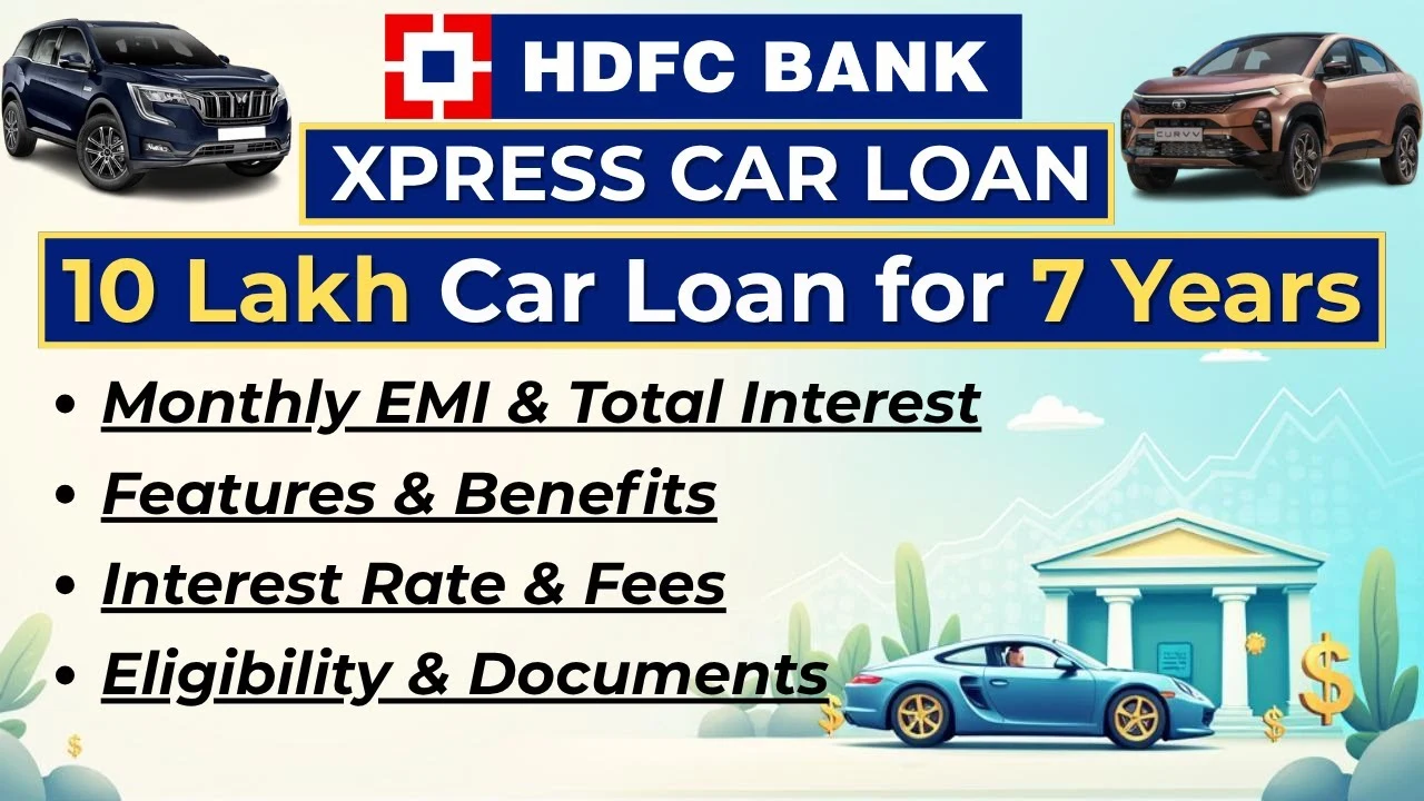 HDFC Xpress Car Loan - जानिए 10 लाख के कार लोन की प्रक्रिया और ब्याज दरें! 7 साल के लिए आसान EMI
